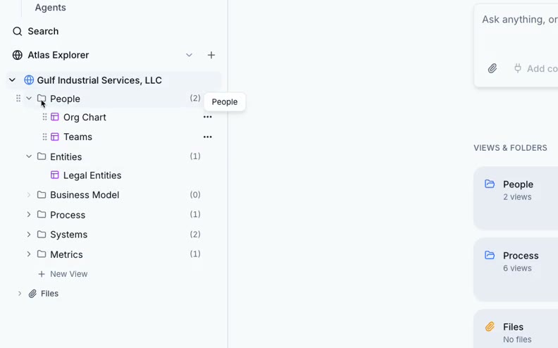 Folders open in Atlas Explorer