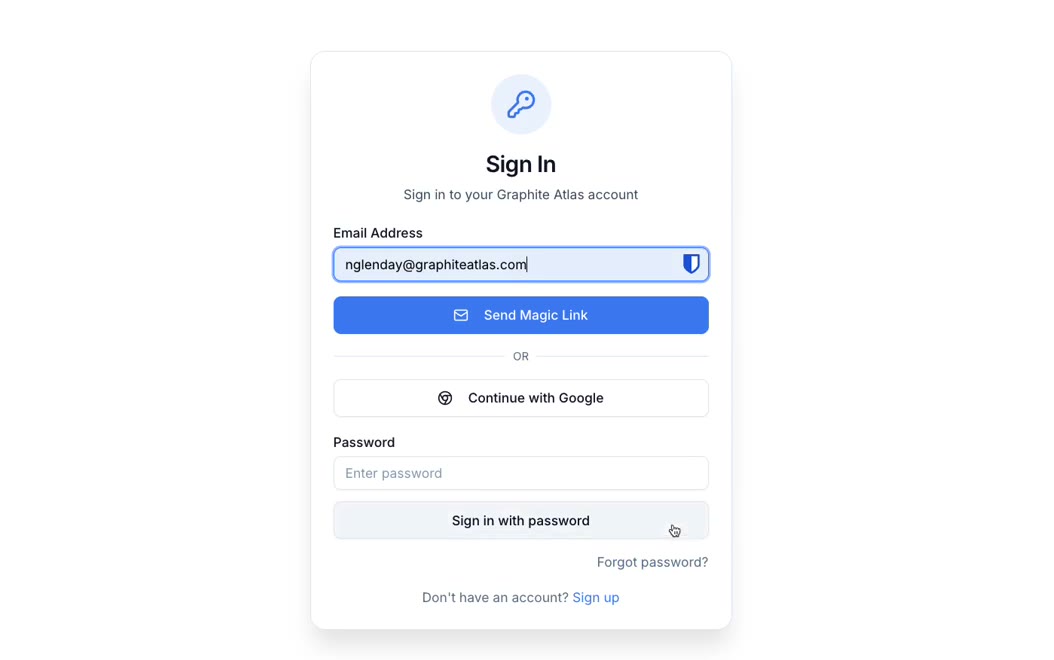 Sign in with a password